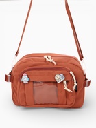 Сумка молодёжная на молнии, со значками, 23×5.5×16 см, рыжая - Фото 2