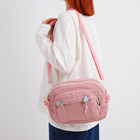 Сумка молодёжная на молнии, цвет розовый - Фото 1