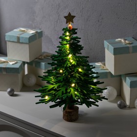 Набор для творчества «Ёлка зелёная» 18 × 36 × 18 см, дерево, текстиль, батарейки, свечение тёплое белое