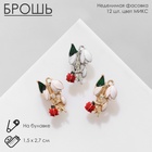 Брошь «Цветок» подснежник с божьей коровкой, цвет МИКС (неделимая фасовка 12 шт., цена за шт.) 9618638