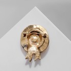 Брошь «Шляпка» с цветами, цветная в золоте - Фото 2