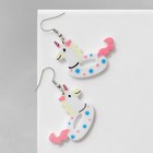 Серьги акриловые «Единороги», цветные в серебре - Фото 3