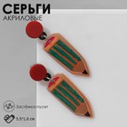 Серьги акрил «Карандаши», цветные в серебре 9626849 - фото 11945814