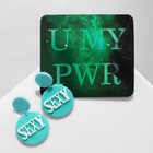 Серьги акрил SEXY, цвет голубой в серебре - фото 23215919