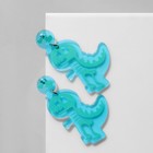 Серьги акрил «Динозавры» рентген, зелёно-голубой в серебре - Фото 3