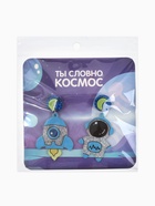 Серьги акриловые «Космос» ракета и космонавт, цветные в серебре 9626859