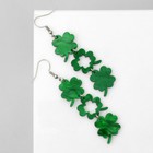 Серьги акриловые «Клевер», цвет зелёный в серебре - фото 23215945