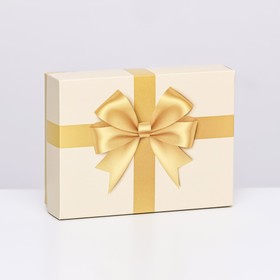 Подарочная коробка сборная "Золотой бант" 16,5 х 12,5 х 5,2 см
