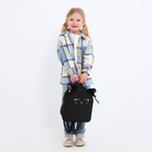 Рюкзак школьный текстильный с ушками на заколках «Котик», 27х23 см, чёрный цвет - Фото 17