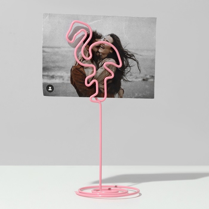 Ценникодержатель с зажимом «Фламинго», 3,8×4×11 см, цвет розовый