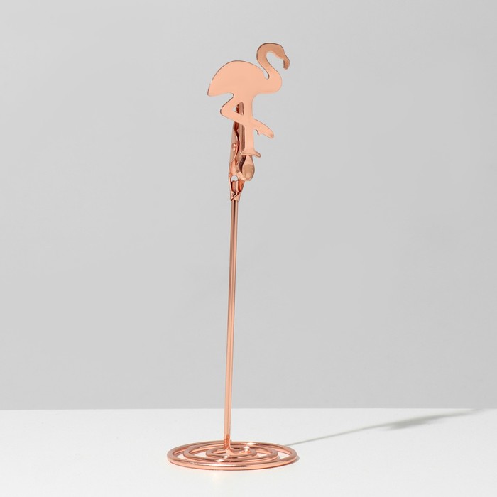 Ценникодержатель с зажимом «Фламинго», 5,5×5,5×15 см, цвет розовое золото - фото 1907925406