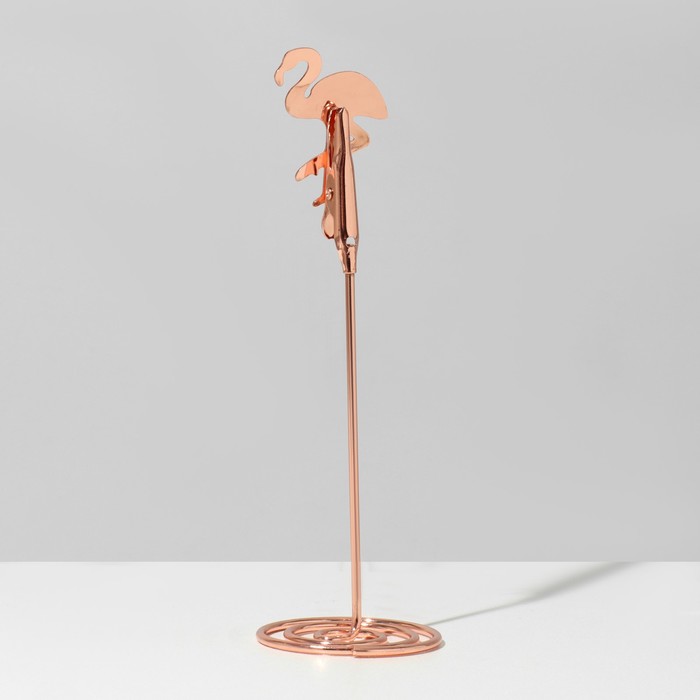 Ценникодержатель с зажимом «Фламинго», 5,5×5,5×15 см, цвет розовое золото - фото 1907925407