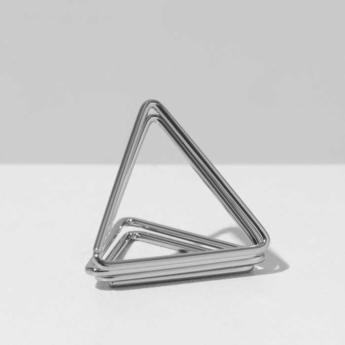 Ценникодержатель с зажимом «Треугольник» набор 5шт, 2,4x2,4x1,2 см, цвет серебро - фото 1907925417
