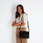 Сумка женская саквояж на молнии, 25×11×17 см, чёрная - Фото 8