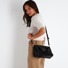 Сумка женская саквояж на молнии, 25×11×17 см, чёрная - Фото 9