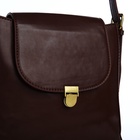Сумка женская мессенджер на клапане, 22×7×21 см, тёмно-коричневая - Фото 5
