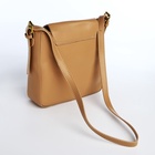 Сумка женская мессенджер на клапане, 22×7×21 см, бежевая - Фото 7