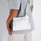 Сумка женская на молнии, цвет белый - фото 23473929