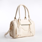 Сумка саквояж женская, маленькая, с длинным ремнём, с ручками, белая - Фото 5