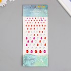 Наклейка пластик стразы "Капельки разных размеров" МИКС 9х16,5 см - Фото 1