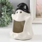 Подсвечник керамика "Белое привидение в колпаке" 13х10х9 см - фото 25329254