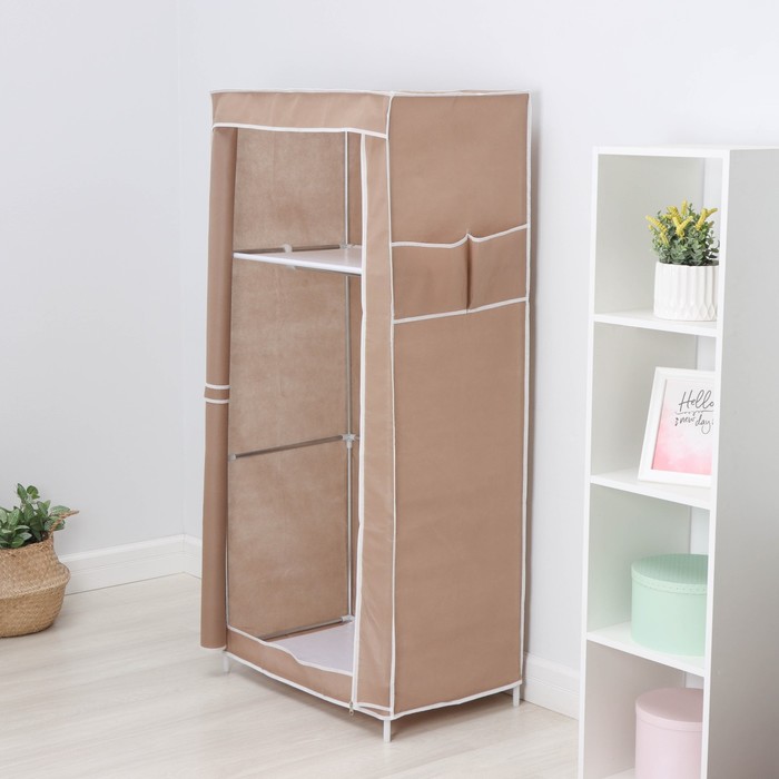 Шкаф тканевый каркасный LaDо́m, складной, 70×45×150 см, цвет бежевый