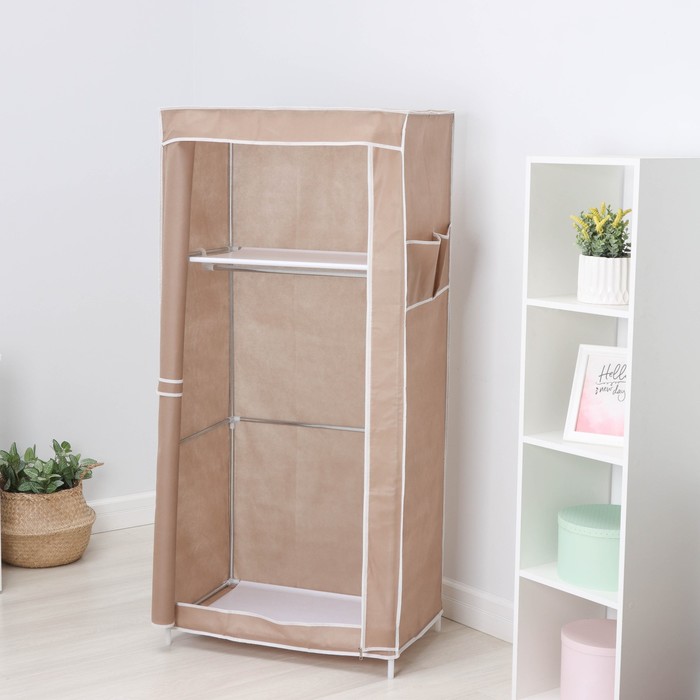 Шкаф тканевый каркасный LaDо́m, складной, 70×45×150 см, цвет бежевый