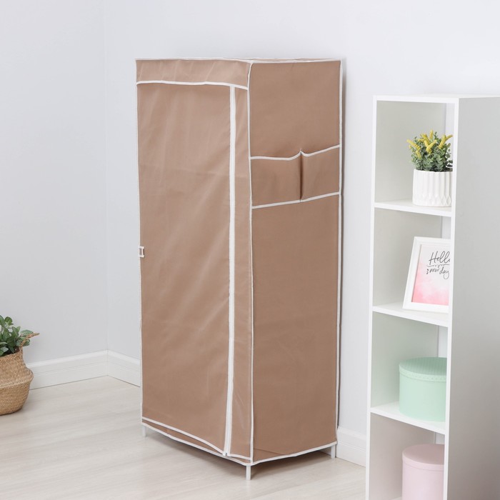 Шкаф тканевый каркасный, складной LaDо́m, 70×45×150 см, цвет бежевый - Фото 1