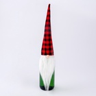 Новогодний чехол на бутылку «Гном», в клетку, 45 см - Фото 2