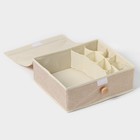 Органайзер для хранения белья LaDо́m «Франческа», 9 ячеек, с крышкой, 35×30×12 см, бежевый - Фото 6