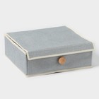 Органайзер для хранения с крышкой LaDо́m «Франческа», 35×30×12 см, цвет серо-голубой - фото 7867389