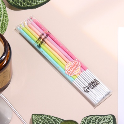 Свечи для торта «Исполнение желаний», 15 см, 6 шт., разноцветные