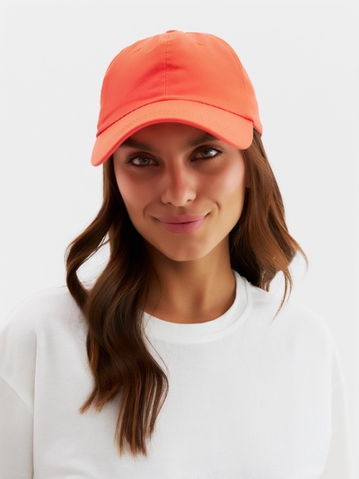 Кепка женская однотонная MINAKU, оранжево-красная, размер 58
