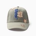 Кепка детская MINAKU "Bear" хаки, р-р 48-50 - фото 808372178