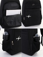 Рюкзак молодёжный на молниях, 4 кармана, размер 35×18×50 см, чёрный - Фото 3