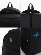 Рюкзак молодёжный на молниях, 4 кармана, с принтом, 35×18×50 см, чёрный - Фото 2