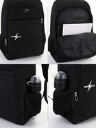 Рюкзак молодёжный, 4 кармана, размер 35×18×50 см, чёрный - Фото 3