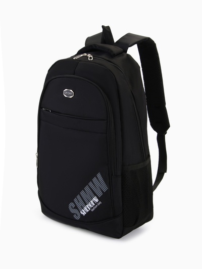 Рюкзак молодёжный на молниях, 4 кармана, размер 35×16×50 см, чёрный/белый