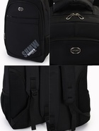 Рюкзак молодёжный на молниях, 4 кармана, размер 35×16×50 см, чёрный/белый - Фото 3