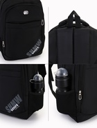 Рюкзак молодёжный на молниях, 4 кармана, размер 35×16×50 см, чёрный/белый - Фото 5