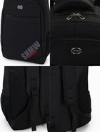 Рюкзак молодёжный на молниях, 4 кармана, размер 35×16×50 см, чёрный/красный - Фото 5