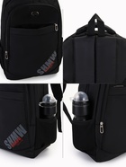 Рюкзак молодёжный на молниях, 4 кармана, размер 35×16×50 см, чёрный/красный - Фото 3