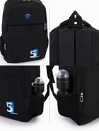 Рюкзак молодёжный на молниях, с принтом, 4 кармана, с принтом, 35×18×50 см, чёрный - Фото 3