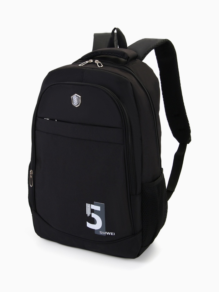 Рюкзак молодёжный, с принтом, 4 кармана, с принтом, размер 35×18×50 см, чёрный - Фото 1