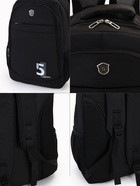 Рюкзак молодёжный, с принтом, 4 кармана, с принтом, размер 35×18×50 см, чёрный - Фото 6