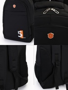 Рюкзак молодёжный на молниях, с принтом, 4 кармана, с принтом, размер 35×18×50 см, чёрный - Фото 6