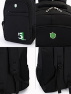 Рюкзак молодёжный на молниях, 4 кармана, с принтом, 35×18×50 см, чёрный - Фото 6