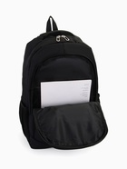 Рюкзак молодёжный на молниях, 4 кармана, с принтом, 35×18×50 см, чёрный - Фото 4