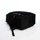 Рюкзак молодёжный из текстиля на молнии, 4 кармана, цвет чёрный/синий - Фото 3