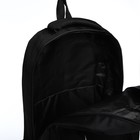 Рюкзак молодёжный из текстиля на молнии, 4 кармана, цвет чёрный/синий - Фото 4